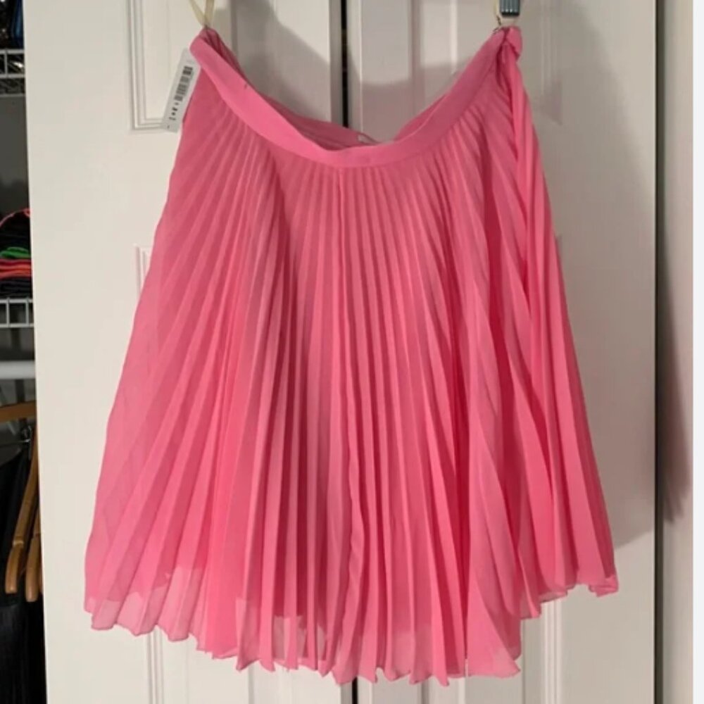 Aritzia Pink Pleated Midi Skirt